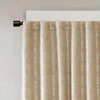 Sunsmart Odessa Jacquard Energy Saving 100% Blackout Rod Pocket Back Tab Single Curtain Panel