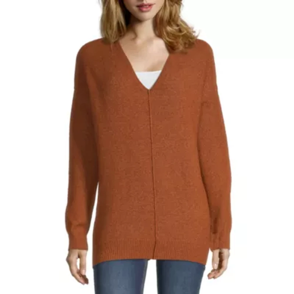 a.n.a Womens V Neck Long Sleeve Pullover Sweater