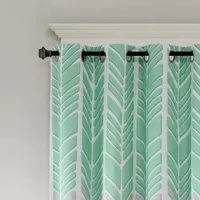 Intelligent Design Kennedy Geometric 50"W X 84"L 100% Blackout Grommet Top Single Curtain Panel