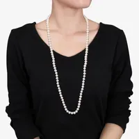 Womens White Cultured Freshwater Pearl Strand Necklace