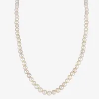 Womens White Cultured Freshwater Pearl Strand Necklace