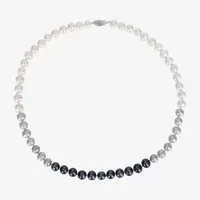 Womens Multi Color Cultured Freshwater Pearl Sterling Silver Strand Necklace