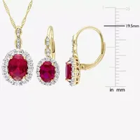 Lab Created Red Ruby 14K Gold 2-pc. Jewelry Set