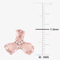 Genuine Pink Sapphire 14K Rose Gold 11.6mm Stud Earrings