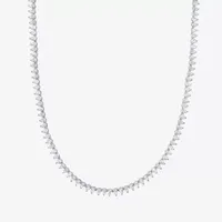 Womens Lab Created Sapphire Sterling Silver Tennis Necklaces