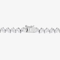 Womens Lab Created Sapphire Sterling Silver Tennis Necklaces