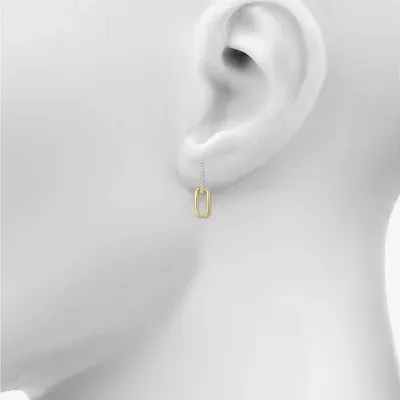 Lab Created White Sapphire 14K Gold Over Silver Drop Earrings