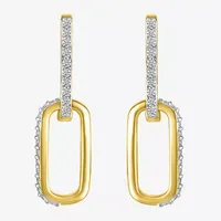 Lab Created Sapphire 14K Gold Over Silver Drop Earrings