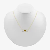 Womens Genuine Yellow Citrine 14K Gold Over Silver Pendant Necklace