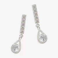 Mixit Hypoallergenic Silver Tone Cubic Zirconia Drop Earrings