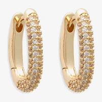 Mixit Hypoallergenic Bling Cubic Zirconia Hoop Earrings