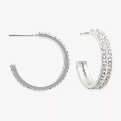 Mixit Hypoallergenic Silver Tone 24mm Hoop Earrings