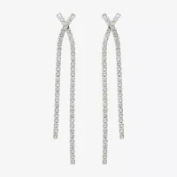 Mixit Hypoallergenic Silver Tone Cubic Zirconia Drop Earrings