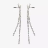 Mixit Hypoallergenic Silver Tone Cubic Zirconia Drop Earrings