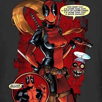 Juniors Womens Crew Neck Short Sleeve Deadpool Graphic T-Shirt