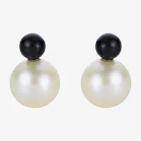 White Cultured Freshwater Pearl Sterling Silver 10mm Stud Earrings