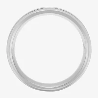 Personalized Mens 7.5mm Double-Grooved Titanium Wedding Band