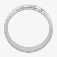 Personalized Mens 6mm Comfort Fit Sterling Silver Wedding Band