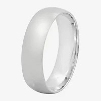 Personalized Mens 6mm Comfort Fit Domed Sterling Silver Wedding Band