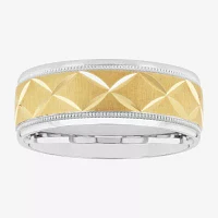 8MM 14K Gold Over Silver Sterling Wedding Band