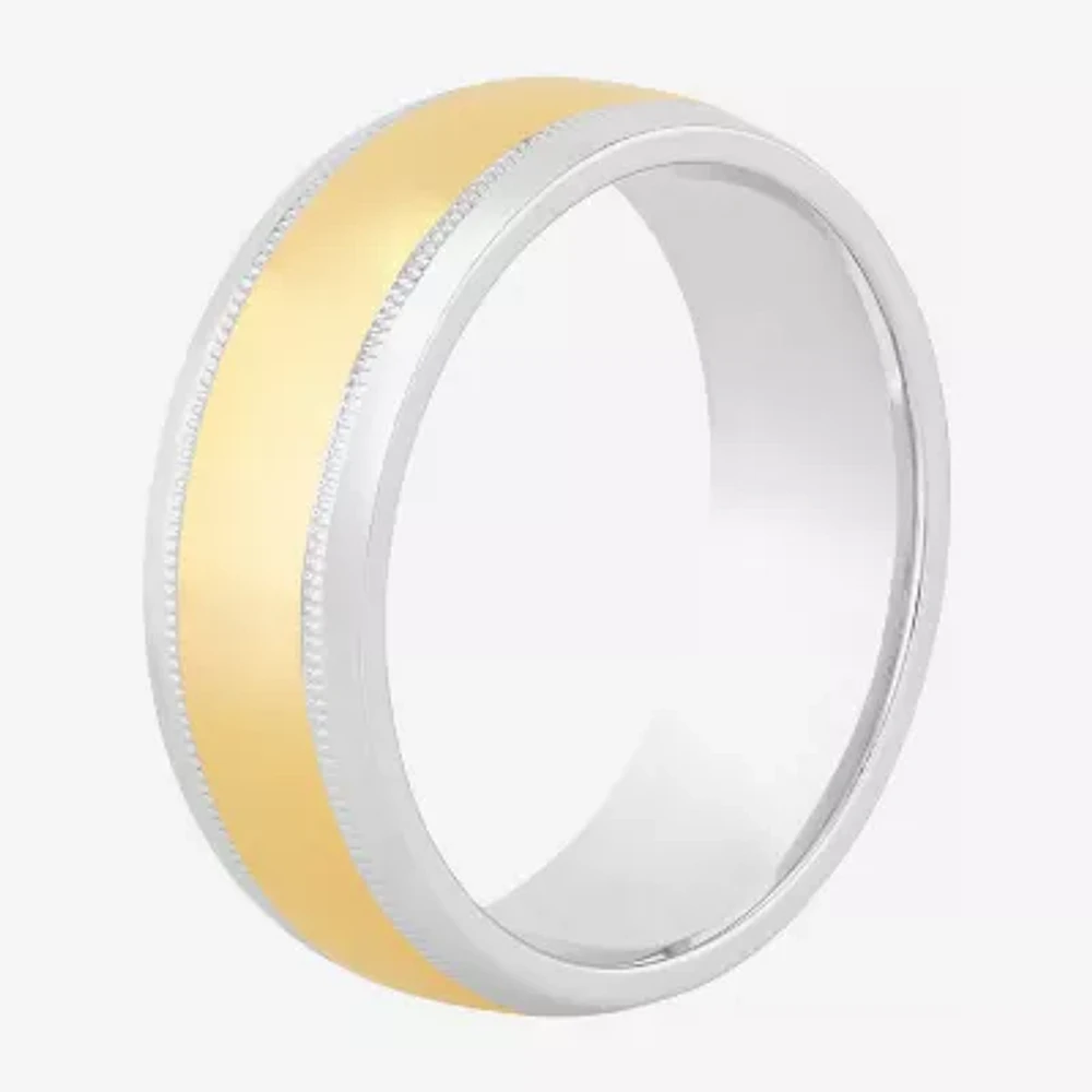 8MM 14K Gold Over Silver Sterling Wedding Band