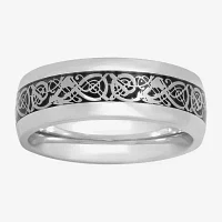 Mens Two-Tone Celtic Dragon Wedding Band