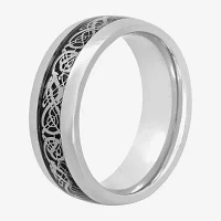 Mens Two-Tone Celtic Dragon Wedding Band