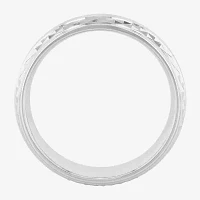 Mens 8MM Sterling Silver Wedding Band