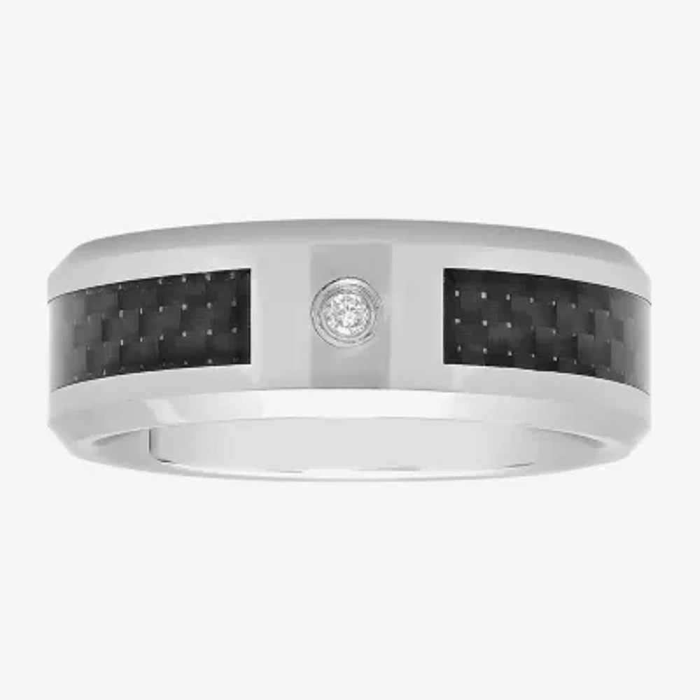 Men's Diamond-Accent Two-Tone Wedding Band