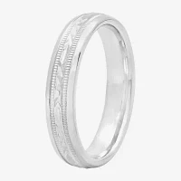 Womens 4mm Sterling Silver Wedding Band