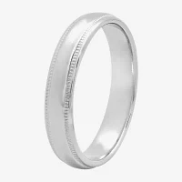 Womens 4mm Sterling Silver Wedding Band