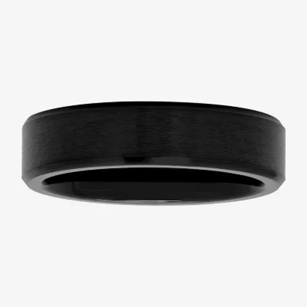 Mens 6mm Black Cobalt Wedding Band