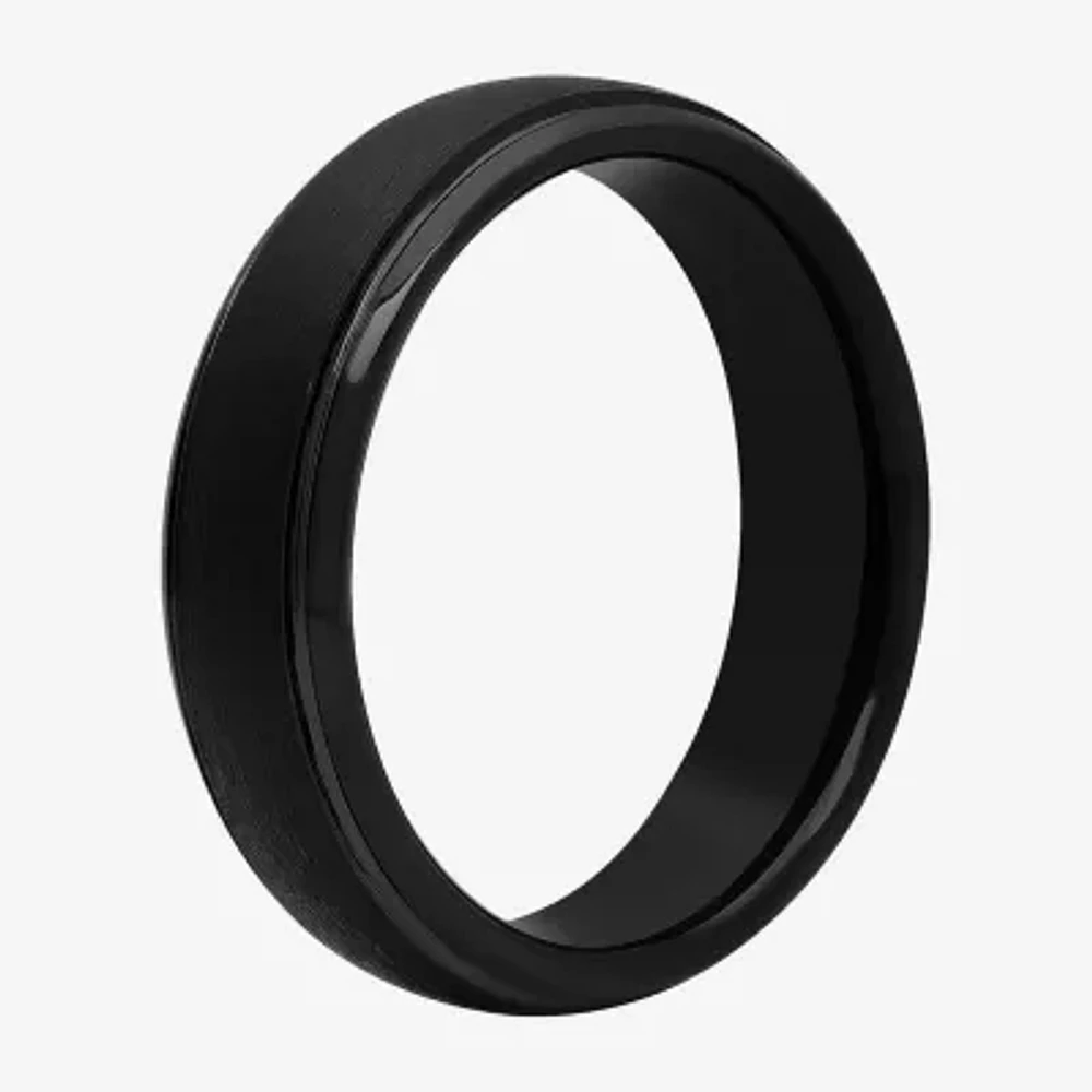 Mens 6mm Black Cobalt Wedding Band