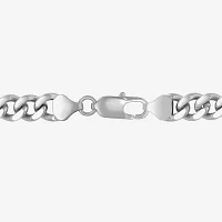 Mens Stainless Steel 24" 9mm Flat Curb Chain Necklace