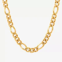 Mens Yellow Stainless Steel Figaro Chain