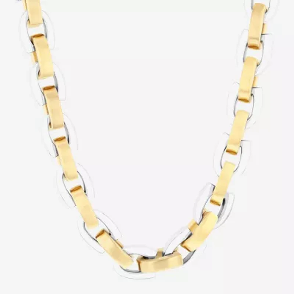 Mens Two-Tone Stainless Steel D-Link Chain