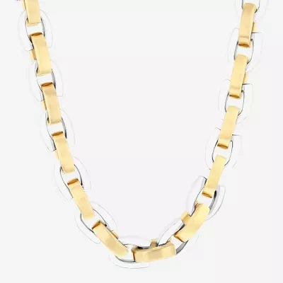 Mens Two-Tone Stainless Steel D-Link Chain