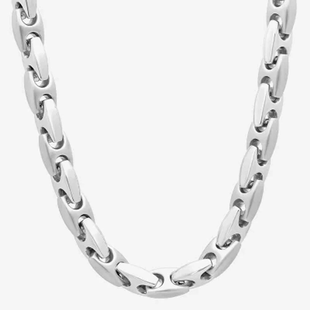 Mens Stainless Steel Puff Mariner 24" Necklace