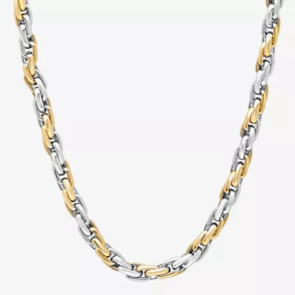 Stainless Steel 24 Inch Solid Link Chain Necklace