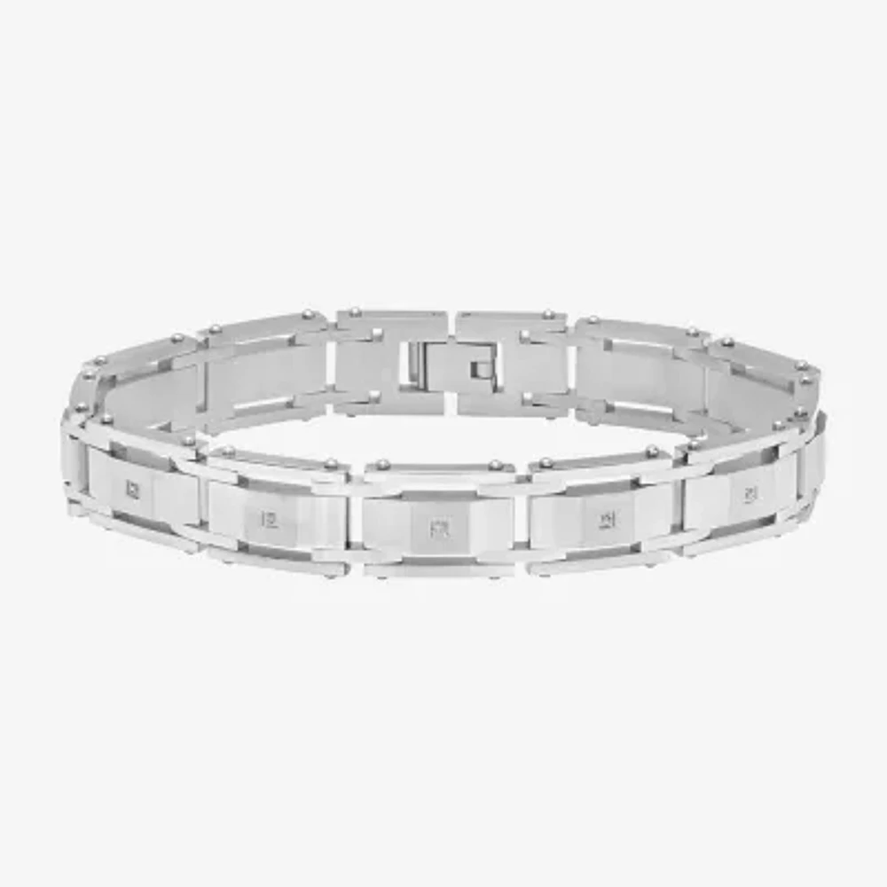 Stainless Steel 8 1/2 Inch Solid Link Bracelet