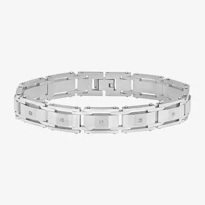 Stainless Steel 8 1/2 Inch Solid Link Bracelet