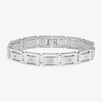 Stainless Steel 8 1/2 Inch Solid Link Bracelet