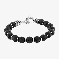 Mens Lava Bead Beaded Bracelet