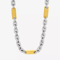 Mens Two-Tone Stainless Steel Link Necklace