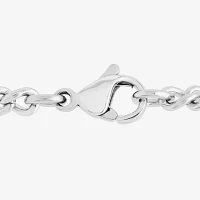 Mens Diamond Accent Natural White Diamond Stainless Steel Dog Tag 24 Inch Pendant Necklace