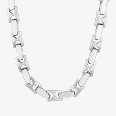 Stainless Steel 24 Inch Solid Link Chain Necklace