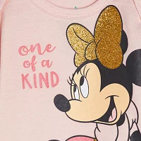 Baby Girls Crew Neck Long Sleeve Minnie Mouse Bodysuit