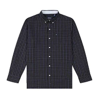 IZOD Performance Comfort Big and Tall Mens Classic Fit Long Sleeve Gingham Button-Down Shirt