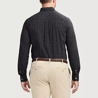 IZOD Performance Comfort Big and Tall Mens Classic Fit Long Sleeve Gingham Button-Down Shirt