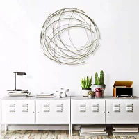 Cheungs Silver Abstract Round Metal Wall Art